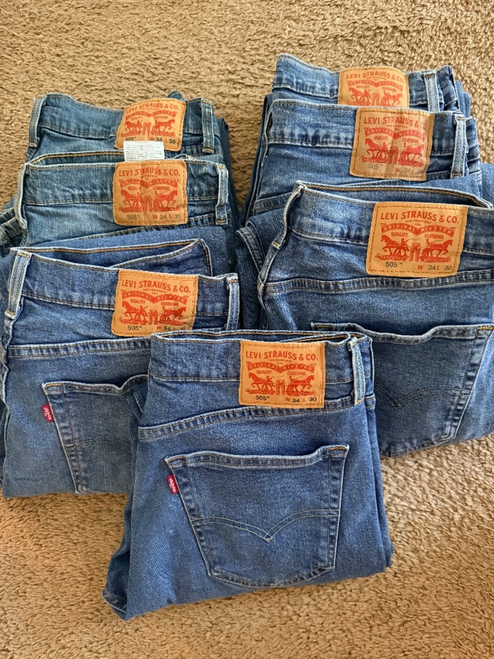 Levi’s 505 jeans 34x30 - Set of 7